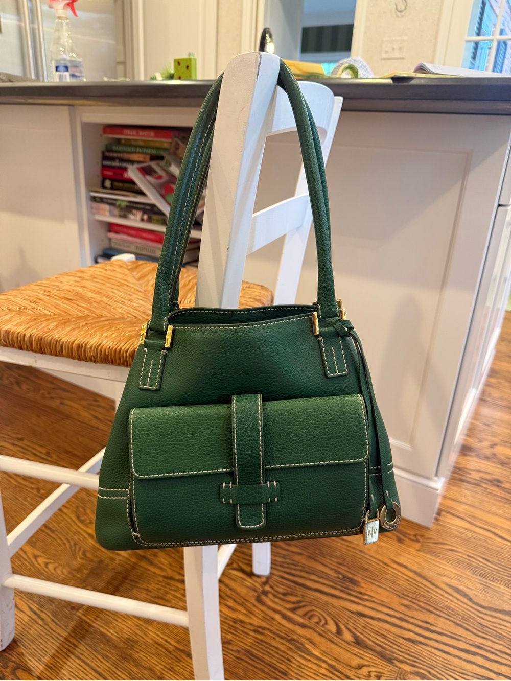 Loro Piana Green Leather Shoulder Bag